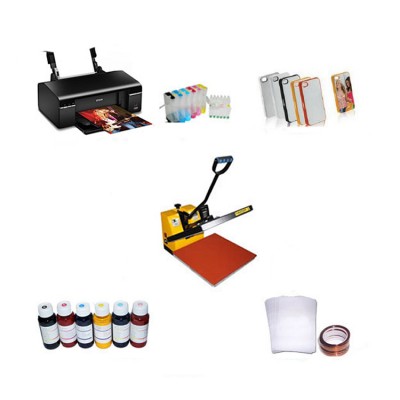 2D PC hard sublimation cases printing machine (heat press machine + Printer + ink + cases)